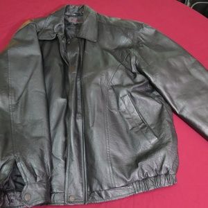 Men's Phase Two Black Leather Jacket XL